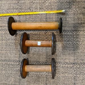Wooden spools.  Large (lot of three)